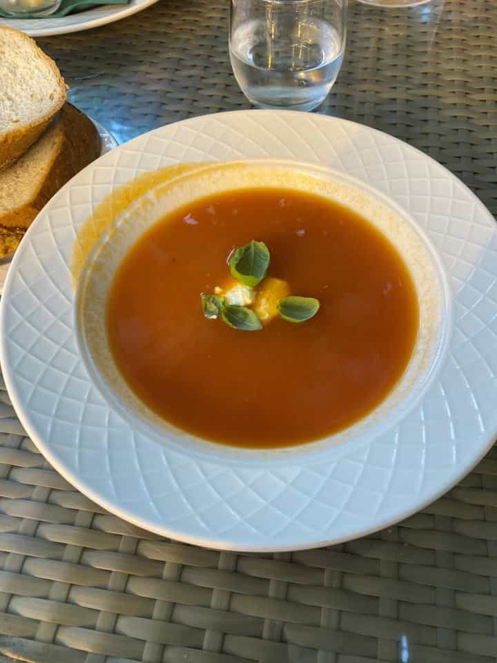 The yummy tomato soup served at a very popular restaurant in Iceland called Friðheimar near the Golden Circle that must be added to your 4-day Iceland itinerary.