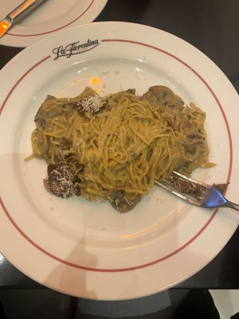 The delicious truffle pasta served at La Fiorentina Restaurant in Lisbon which was my favorite meal out of this entire 5-day Lisbon itinerary.