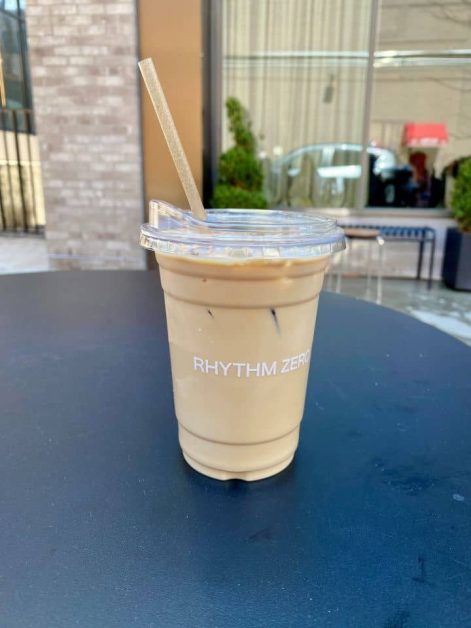 The iced pear brown sugar latte from Rhythm Zero coffee shop in Brooklyn.